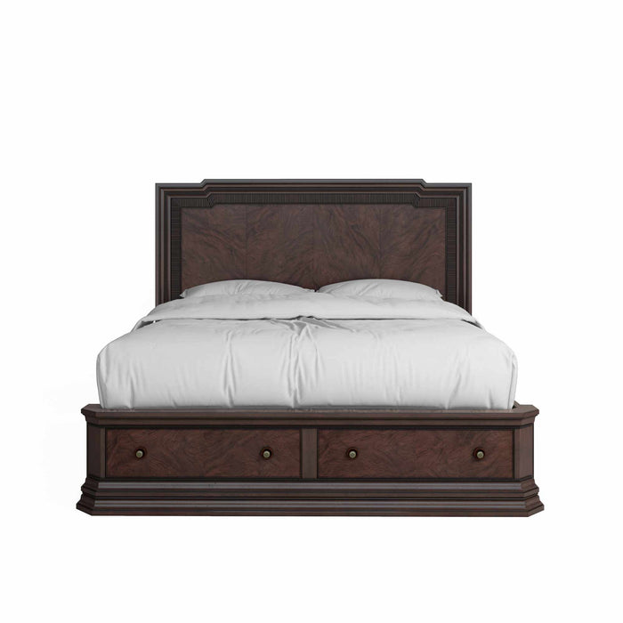 ART Furniture - Revival 5 Piece Queen Panel Storage Bedroom Set in Napa Mahogany - 328135-1730-5SET - GreatFurnitureDeal