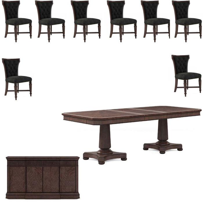 ART Furniture - Revival 10 Piece Dual Pedestal Dining Table Set in Napa Mahogany - 328221-1730-10SET - GreatFurnitureDeal