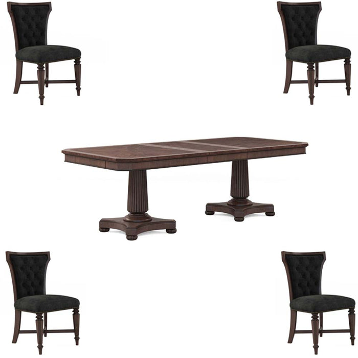 ART Furniture - Revival 5 Piece Dual Pedestal Dining Table Set in Napa Mahogany - 328221-1730-5SET - GreatFurnitureDeal