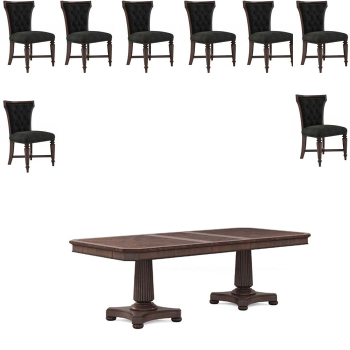 ART Furniture - Revival 9 Piece Dual Pedestal Dining Table Set in Napa Mahogany - 328221-1730-9SET - GreatFurnitureDeal