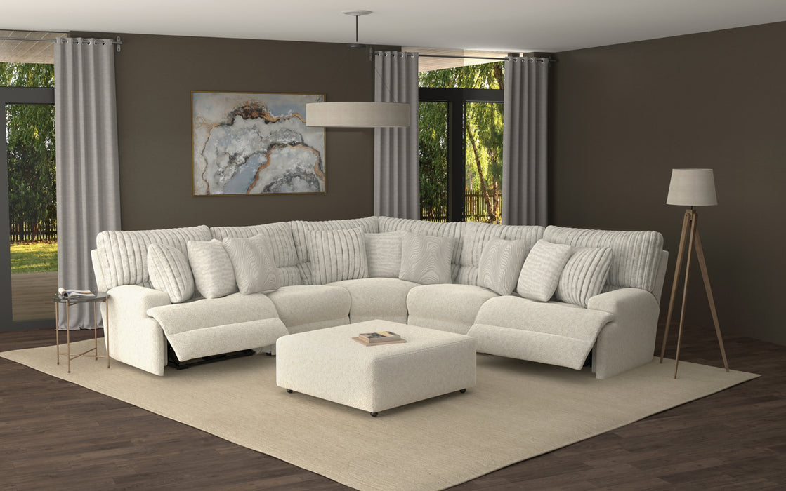 Catnapper - Carmen 5 Piece Power Headrest Reclining Modular Sectional Sofa in Porcelain - 63286-63285-3288-63285-63287 - GreatFurnitureDeal