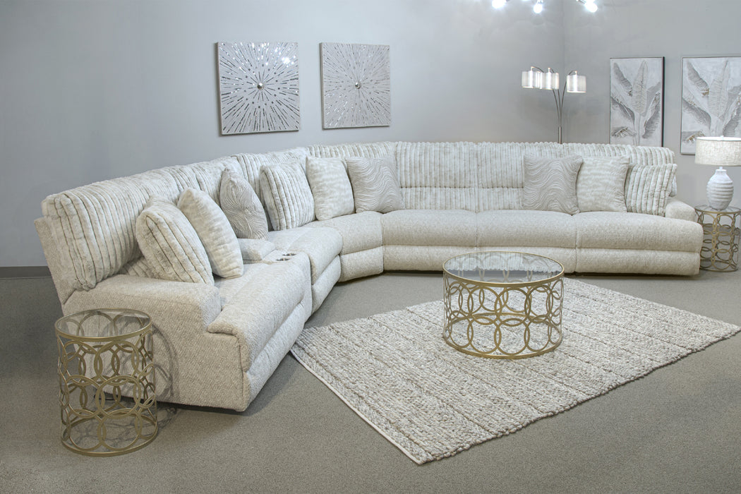 Catnapper - Carmen 7 Piece Power Headrest Reclining Modular Sectional Sofa in Porcelain - 63286-3289-63285-3288-63285-3284-63287 - GreatFurnitureDeal