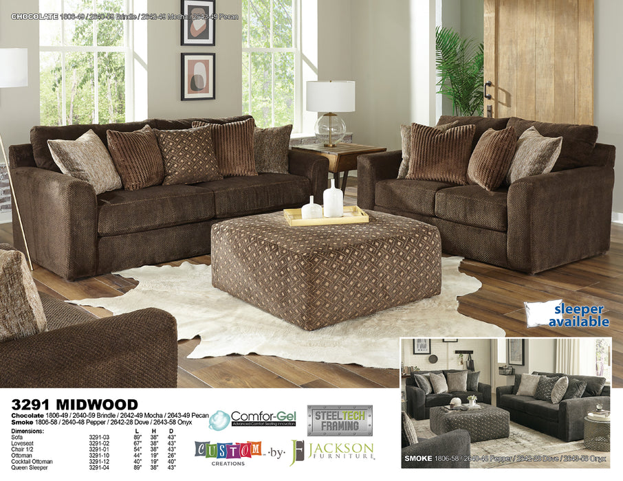 Jackson Furniture - Midwood 3 Piece Living Room Set in Chocolate - 3291-03-02-01-CHOCOLATE