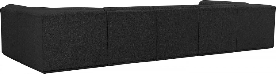 Meridian Furniture - Ollie 158" Boucle Fabric Upholstered 7 Piece Modular Sectional - 118Black-Sec7A - GreatFurnitureDeal