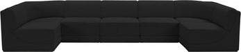 Meridian Furniture - Ollie 158" Boucle Fabric Upholstered 7 Piece Modular Sectional - 118Black-Sec7A - GreatFurnitureDeal