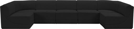 Meridian Furniture - Ollie 158" Boucle Fabric Upholstered 7 Piece Modular Sectional - 118Black-Sec7A - GreatFurnitureDeal