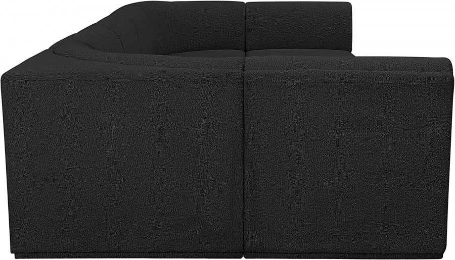 Meridian Furniture - Ollie 158" Boucle Fabric Upholstered 7 Piece Modular Sectional - 118Black-Sec7A - GreatFurnitureDeal