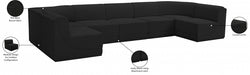 Meridian Furniture - Ollie 158" Boucle Fabric Upholstered 7 Piece Modular Sectional - 118Black-Sec7A - GreatFurnitureDeal