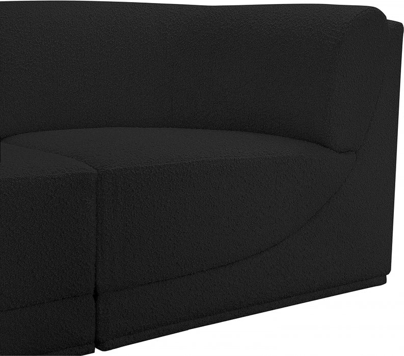 Meridian Furniture - Ollie 188" Boucle Fabric Upholstered 7 Piece Modular Sectional - 118Black-Sec7B - GreatFurnitureDeal