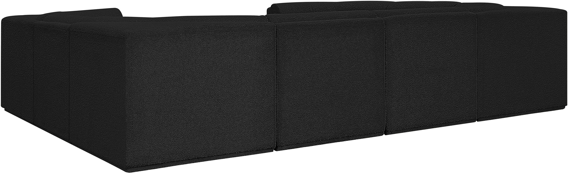 Meridian Furniture - Ollie 128" Boucle Fabric Upholstered 8 Piece Modular Sectional - 118Black-Sec8A - GreatFurnitureDeal