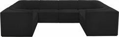 Meridian Furniture - Ollie 128" Boucle Fabric Upholstered 8 Piece Modular Sectional - 118Black-Sec8A - GreatFurnitureDeal