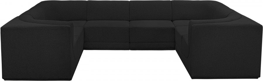Meridian Furniture - Ollie 128" Boucle Fabric Upholstered 8 Piece Modular Sectional - 118Black-Sec8A - GreatFurnitureDeal