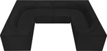 Meridian Furniture - Ollie 128" Boucle Fabric Upholstered 8 Piece Modular Sectional - 118Black-Sec8A - GreatFurnitureDeal