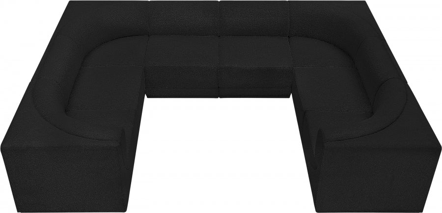 Meridian Furniture - Ollie 128" Boucle Fabric Upholstered 8 Piece Modular Sectional - 118Black-Sec8A - GreatFurnitureDeal