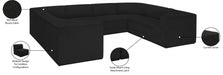 Meridian Furniture - Ollie 128" Boucle Fabric Upholstered 8 Piece Modular Sectional - 118Black-Sec8A - GreatFurnitureDeal