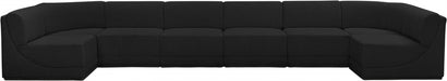 Meridian Furniture - Ollie 188" Boucle Fabric Upholstered 8 Piece Modular Sectional - 118Black-Sec8B - GreatFurnitureDeal