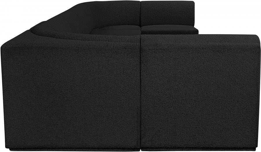 Meridian Furniture - Ollie 188" Boucle Fabric Upholstered 8 Piece Modular Sectional - 118Black-Sec8B - GreatFurnitureDeal