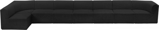 Meridian Furniture - Ollie 218" Boucle Fabric Upholstered 8 Piece Modular Sectional - 118Black-Sec8C - GreatFurnitureDeal
