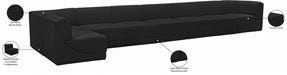 Meridian Furniture - Ollie 218" Boucle Fabric Upholstered 8 Piece Modular Sectional - 118Black-Sec8C - GreatFurnitureDeal