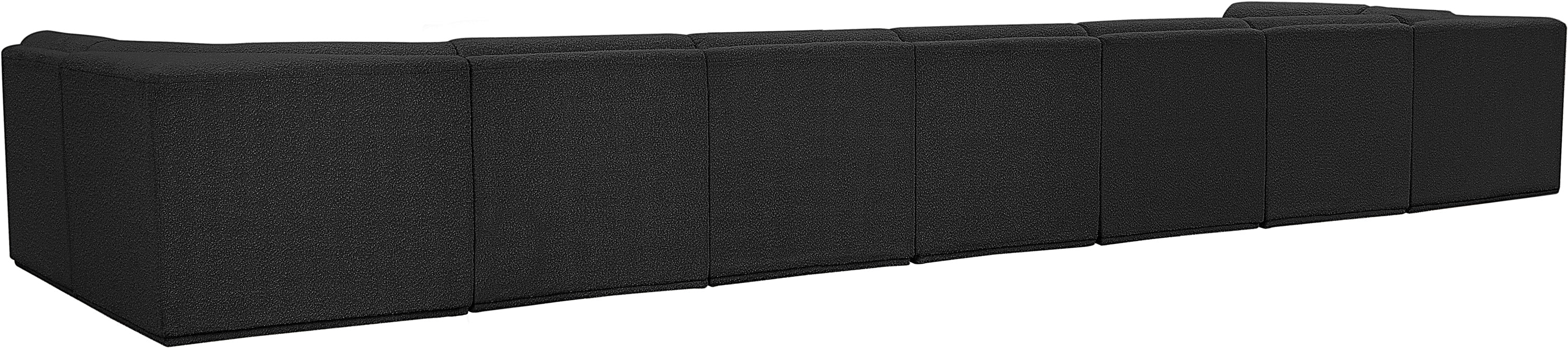 Meridian Furniture - Ollie 218" Boucle Fabric Upholstered 9 Piece Modular Sectional - 118Black-Sec9A - GreatFurnitureDeal
