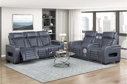 Homelegance - Cyber Power Reclining Chair with Power Headrest in Blue - 8344BUE-1PWHM - GreatFurnitureDeal