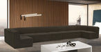 Meridian Furniture - Ollie 218" Boucle Fabric Upholstered 9 Piece Modular Sectional - 118Brown-Sec9A - GreatFurnitureDeal