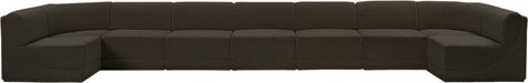 Meridian Furniture - Ollie 218" Boucle Fabric Upholstered 9 Piece Modular Sectional - 118Brown-Sec9A - GreatFurnitureDeal