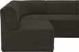 Meridian Furniture - Ollie 218" Boucle Fabric Upholstered 9 Piece Modular Sectional - 118Brown-Sec9A - GreatFurnitureDeal