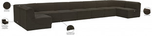 Meridian Furniture - Ollie 218" Boucle Fabric Upholstered 9 Piece Modular Sectional - 118Brown-Sec9A - GreatFurnitureDeal
