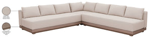 Meridian Furniture - Solace Beige Olefin Performance Fabric 3pc. Outdoor Patio Sectional - 33026Beige-Sec3B - GreatFurnitureDeal