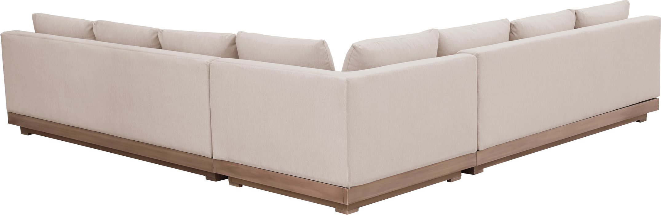 Meridian Furniture - Solace Beige Olefin Performance Fabric 3pc. Outdoor Patio Sectional - 33026Beige-Sec3B - GreatFurnitureDeal