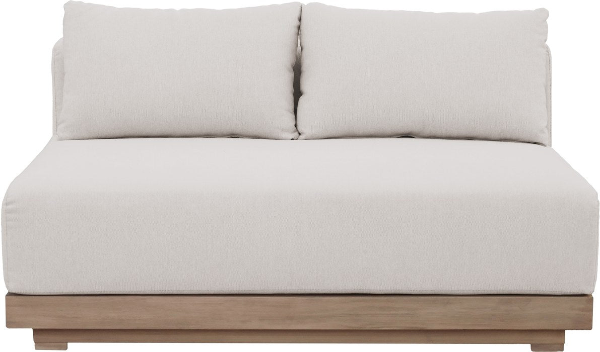 Meridian Furniture - Solace 55" Cream Olefin Performance Fabric Outdoor Patio Loveseat - 33026Cream-L - GreatFurnitureDeal
