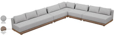 Meridian Furniture - Solace Grey Olefin Performance Fabric 5pc. Outdoor Patio Sectional - 33026Grey-Sec5B - GreatFurnitureDeal