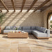 Meridian Furniture - Solace Grey Olefin Performance Fabric 5pc. Outdoor Patio Sectional - 33026Grey-Sec5B - GreatFurnitureDeal