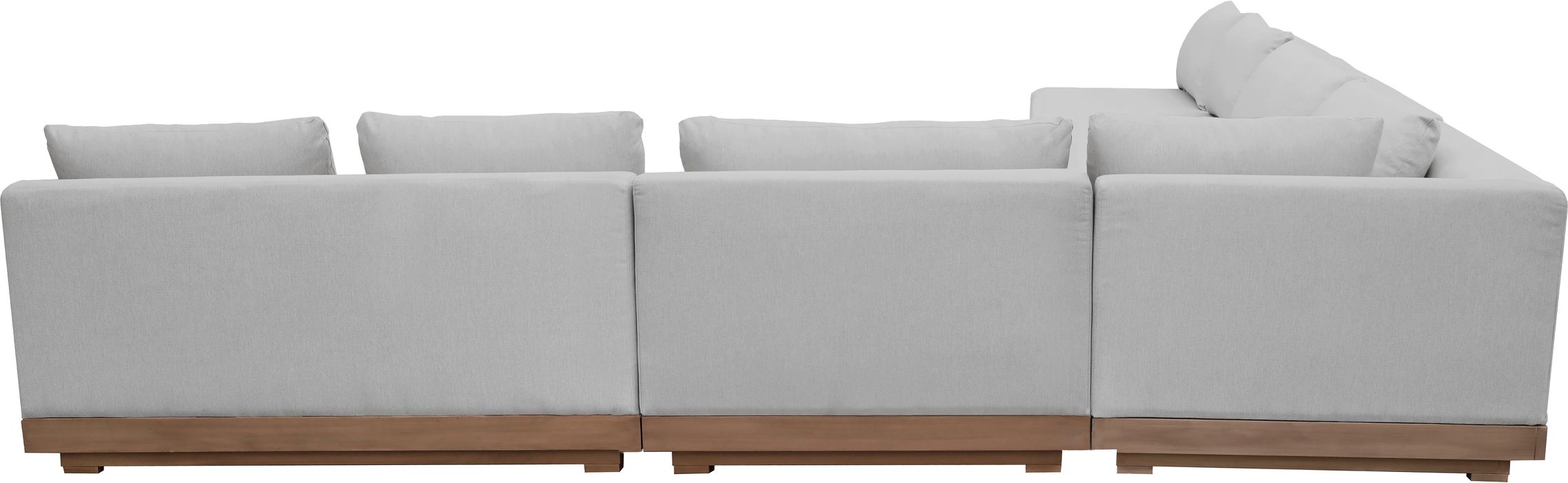 Meridian Furniture - Solace Grey Olefin Performance Fabric 5pc. Outdoor Patio Sectional - 33026Grey-Sec5B - GreatFurnitureDeal
