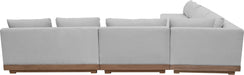 Meridian Furniture - Solace Grey Olefin Performance Fabric 5pc. Outdoor Patio Sectional - 33026Grey-Sec5B - GreatFurnitureDeal