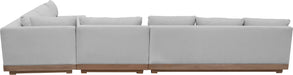 Meridian Furniture - Solace Grey Olefin Performance Fabric 5pc. Outdoor Patio Sectional - 33026Grey-Sec5B - GreatFurnitureDeal