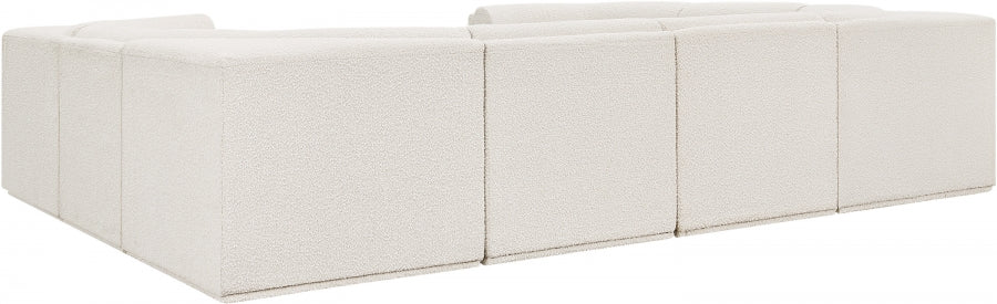 Meridian Furniture - Ollie 128" Boucle Fabric Upholstered 8 Piece Modular Sectional - 118Cream-Sec8A - GreatFurnitureDeal