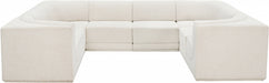 Meridian Furniture - Ollie 128" Boucle Fabric Upholstered 8 Piece Modular Sectional - 118Cream-Sec8A - GreatFurnitureDeal
