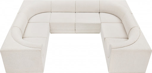 Meridian Furniture - Ollie 128" Boucle Fabric Upholstered 8 Piece Modular Sectional - 118Cream-Sec8A - GreatFurnitureDeal