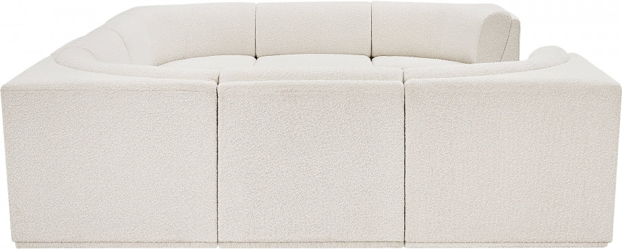 Meridian Furniture - Ollie 128" Boucle Fabric Upholstered 8 Piece Modular Sectional - 118Cream-Sec8A - GreatFurnitureDeal
