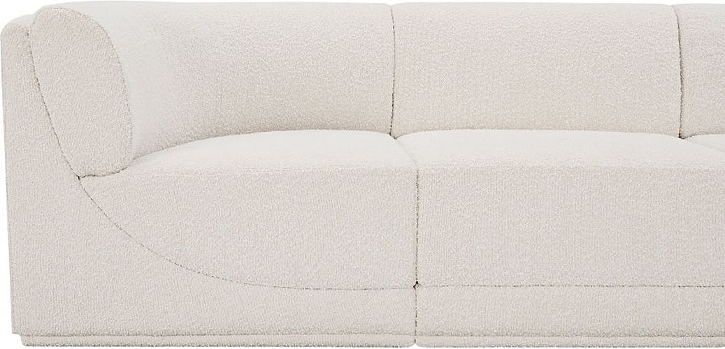 Meridian Furniture - Ollie 128" Boucle Fabric Upholstered 8 Piece Modular Sectional - 118Cream-Sec8A - GreatFurnitureDeal