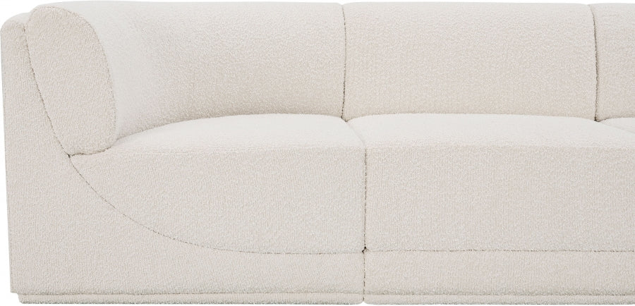 Meridian Furniture - Ollie 128" Boucle Fabric Upholstered 8 Piece Modular Sectional - 118Cream-Sec8A - GreatFurnitureDeal
