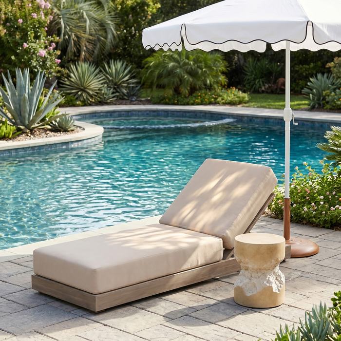 Meridian Furniture - Solace Beige Olefin Performance Fabric Outdoor Patio Lounge Chair - 33028Beige - GreatFurnitureDeal