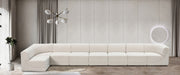 Meridian Furniture - Ollie 218" Boucle Fabric Upholstered 8 Piece Modular Sectional - 118Cream-Sec8C - GreatFurnitureDeal