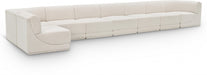 Meridian Furniture - Ollie 218" Boucle Fabric Upholstered 8 Piece Modular Sectional - 118Cream-Sec8C - GreatFurnitureDeal