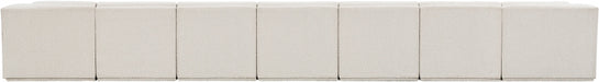 Meridian Furniture - Ollie 218" Boucle Fabric Upholstered 9 Piece Modular Sectional - 118Cream-Sec9A - GreatFurnitureDeal