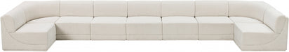 Meridian Furniture - Ollie 218" Boucle Fabric Upholstered 9 Piece Modular Sectional - 118Cream-Sec9A - GreatFurnitureDeal