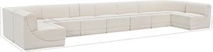 Meridian Furniture - Ollie 218" Boucle Fabric Upholstered 9 Piece Modular Sectional - 118Cream-Sec9A - GreatFurnitureDeal