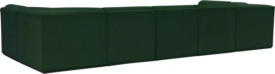Meridian Furniture - Ollie 158" Boucle Fabric Upholstered 7 Piece Modular Sectional - 118Green-Sec7A - GreatFurnitureDeal